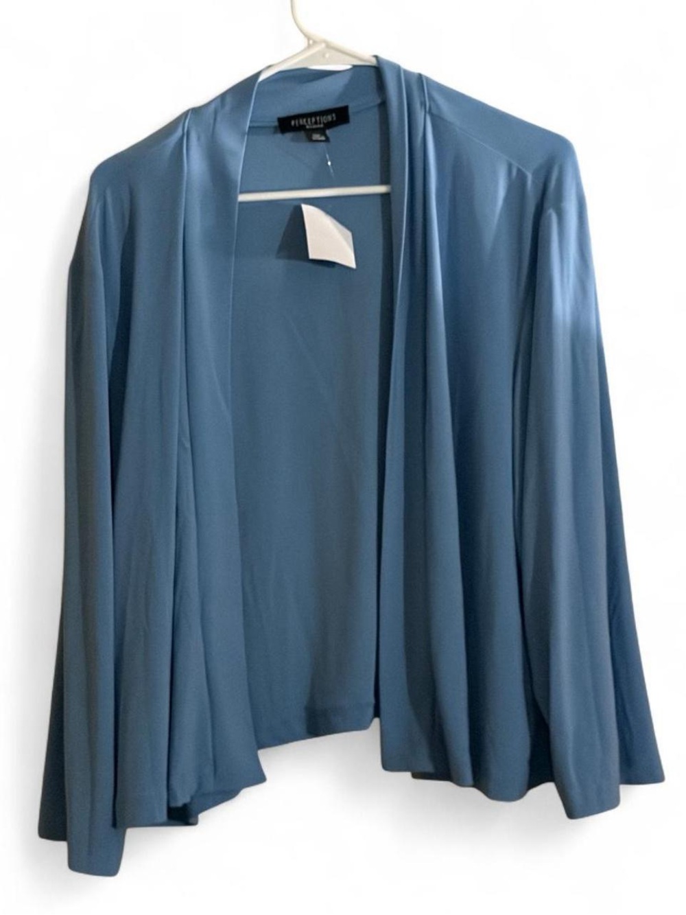Eileen Fisher Dusty Blue Open-Front Draped Cardigan
